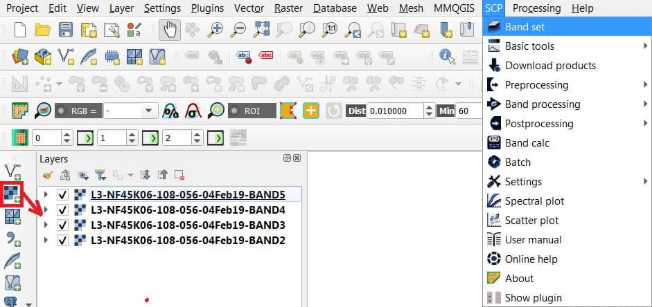 add data for Supervised Image Classification in qgis