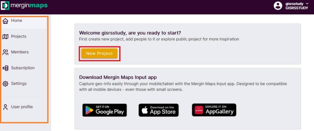 Create a Mergin Maps Project