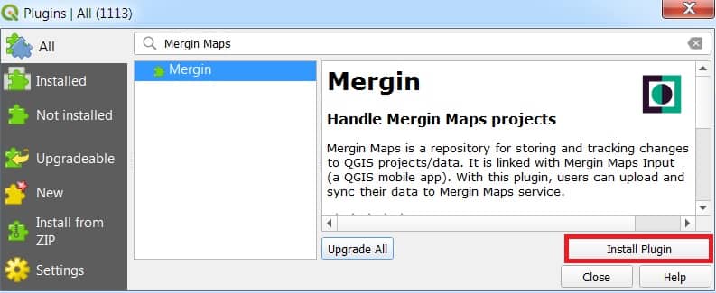 Install Mergin Maps Plugin in QGIS